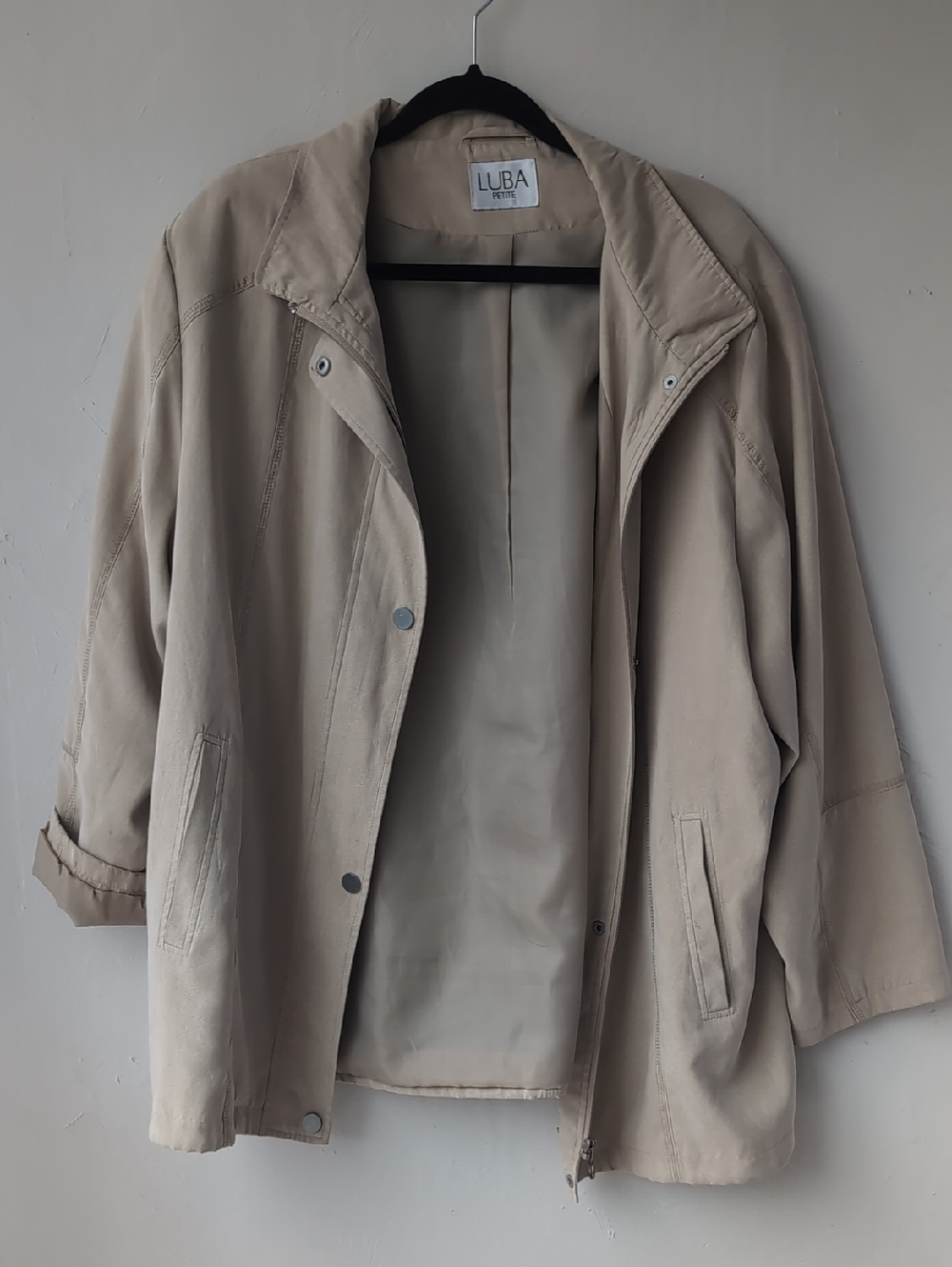 Luba Neutral Beige Suede Coat - Women's Lightweight Trench